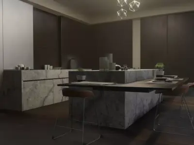 AarchVis Kitchen Blender Render Free 3D model