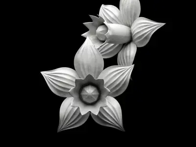 Decor two daffodils 3D model