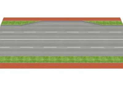 Road patches Pack Low-poly 3D model