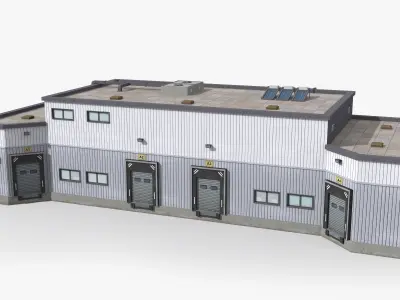Factory x8 Low-poly 3D model