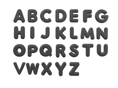 Cartoon Alphabet Set V1 001 Low-poly 3D model