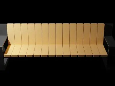 wood bench Low-poly 3D model purchase