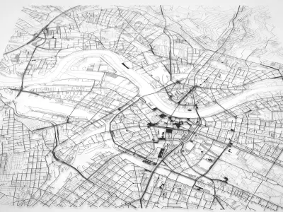 Streets and roads Drezden Germany 3D model