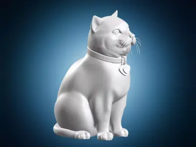 Cat Figurine Sculpture 3D print model