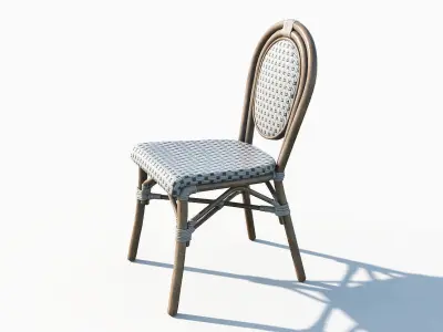 Wicker Bistro Chair Low-poly 3D model