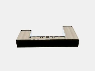 BESTA TV storage combination-glass doors 5 Low-poly 3D model