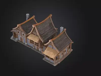 Nordic Chalet Low-poly 3D model