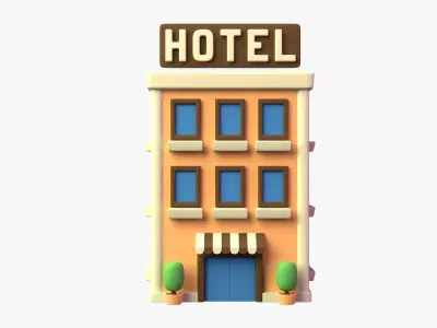 Hotel 3D Illustration 3D model