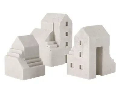 Sculpture concrete houses 3D model