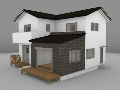House model for background 16 Low-poly 3D model