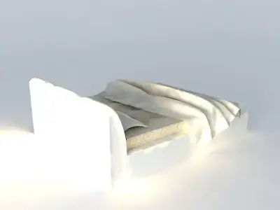 bed with light shining Free 3D model