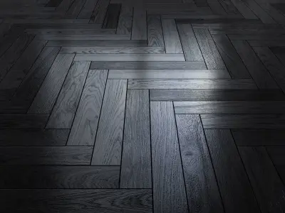 Oak Herringbones dark floor 4 3D model