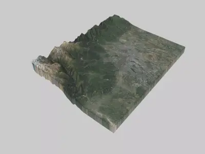 Almaty City Low-poly 3D model