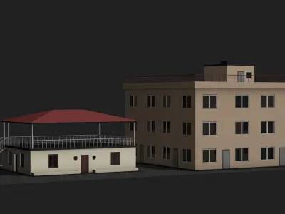 Two buildings or houses 3D model