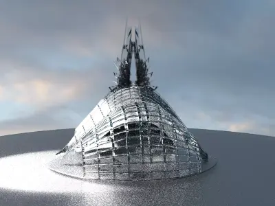 Cyberpunk olympic arena 3D model