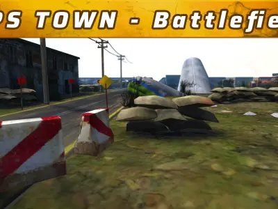 FPS Town - Realistic Battlefield Low-poly 3D model