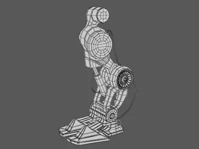 sci fi robot leg Low-poly 3D model