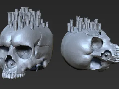 Floor Skull Candle 3D print model