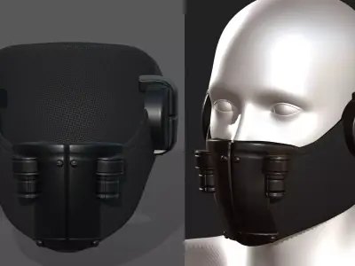 Gas mask helmet protection scifi futuristic 3d model  Low-poly 3D model