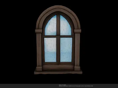 Stylized Medieval Window - AI Low-poly 3D model