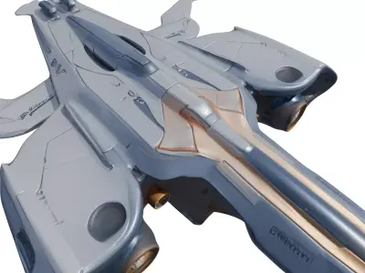 SkyRacer X9  Futuristic Hovercraft Spaceship Low-poly 3D model