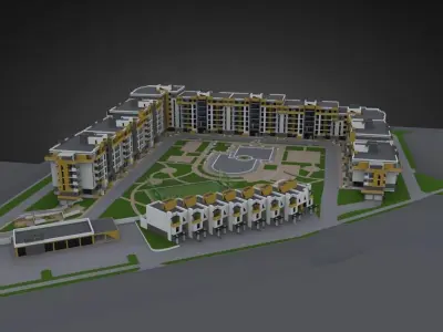 Modern Residental Complex 3D model