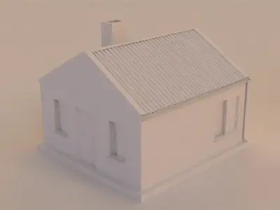 Little home Low-poly 3D model