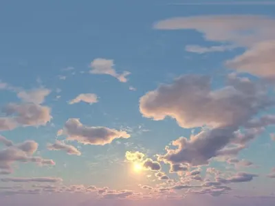 Skydome HDR - Large Clouds Sunset - 2 Texture