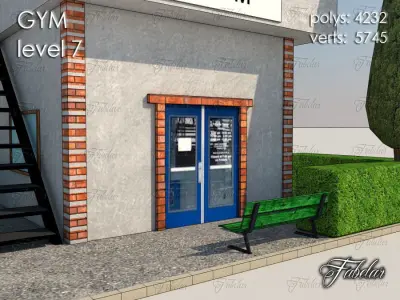 Gym Level Low-poly 3D model