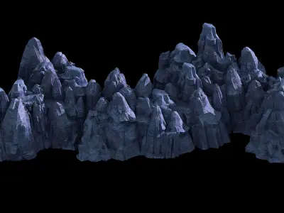 3D illustration - Cliff Stones 03 3D model