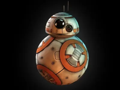 BB-8 droid Low-poly 3D model