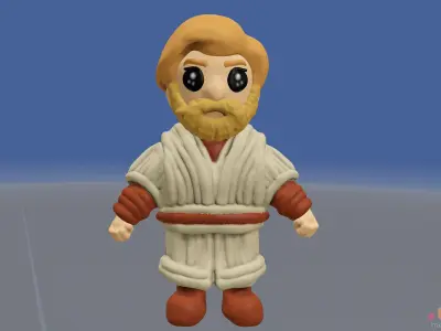 Ewan McGregor   Obi Wan Kenobi   Chibi version 3D model