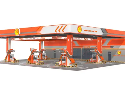 gas station 3D model