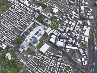 Albany - City 3D Model1 Low-poly 3D model