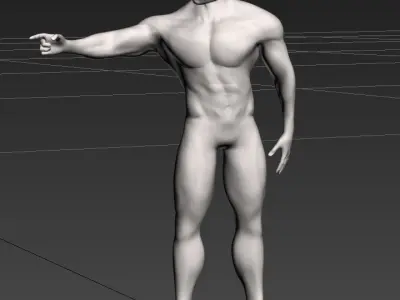 Synthetic humanoid male 2 3D model