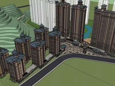 ancient archiecture highrise 3D model