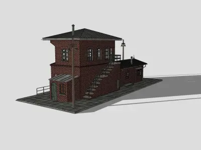 Railway signal box Wroclaw  3D model
