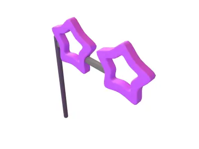 Carnival Mask with Star Shaped v1 006 Low-poly 3D model