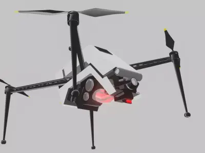 Cyberpunk Drone Low-poly 3D model