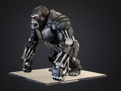 Cyber Gorilla Mecha - Armored Primate Sci-Fi 3D 3D print model