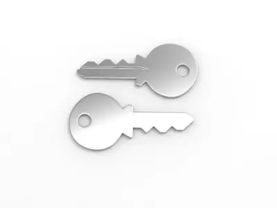 Key Model two keys 3D print model