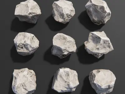 Rocks pile of Low-poly 3D model