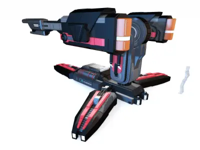 Sci-fi Turret F49 3D model