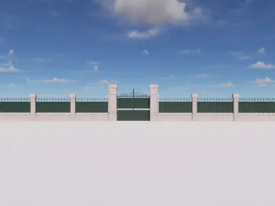 22 Styles of Iron Wall Fences Vietnam French House Villa 3D model
