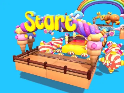 Cute Platformer Asset Pack - Candy Low-poly 3D model