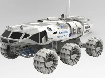 Concept Mars Rover Vehicle Low-poly 3D model