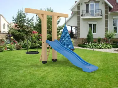 Playground swing set for children 3D model