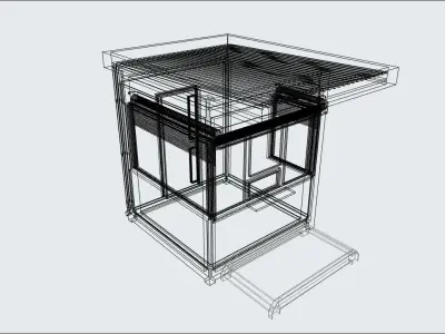 container guard booth 250cm x 250 cm plus roof many formats 3D model buy
