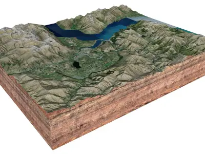 Queenstown Terrain New Zealand 3D model