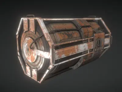 Futuristic Backup Generator Rusty Version - 8K PBR Low-poly 3D model